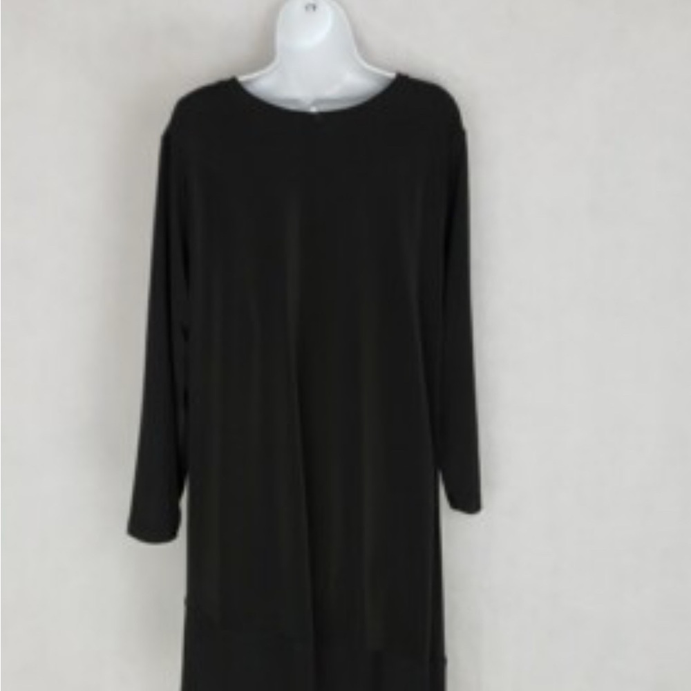 Sun Kim Elegant Black Long Sleeve Dress